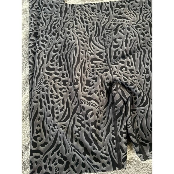 Savage X Fenty Sport Leggings in Black and Gray Animal Print - Picture 2 of 4